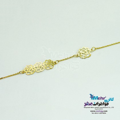 دستبند طلا - طرح گل رز-MB0196